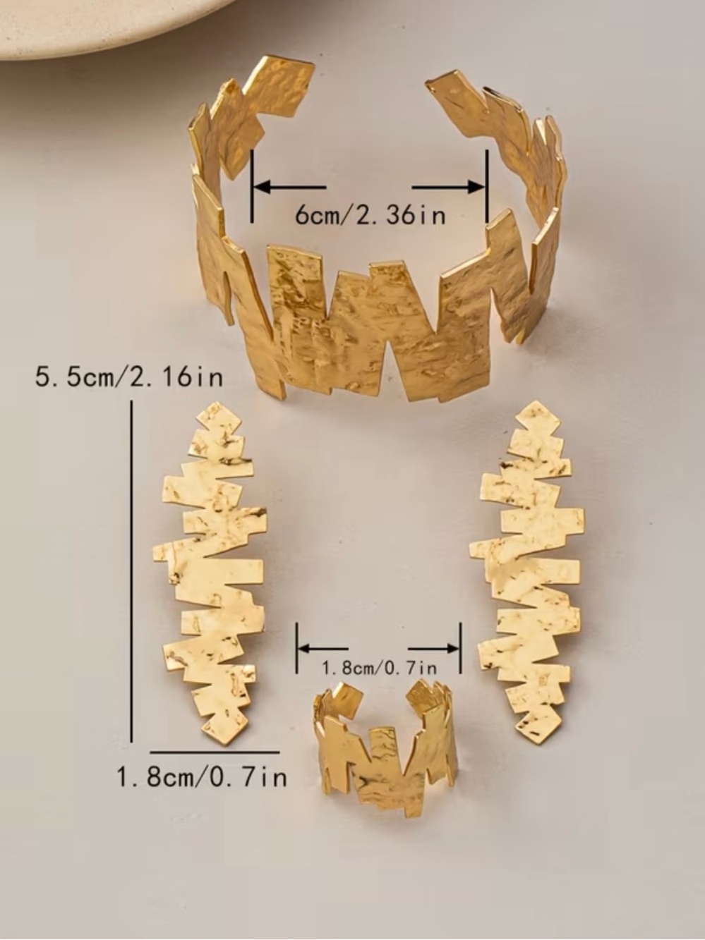 NEW! 4 pieces Elegant Gold Jewelry Set. Trendy Jewelry. (A0-20) - Picture 5 of 5